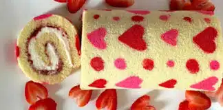 Gâteau roulé de la saint valentin avec Thermomix