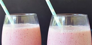 Smoothie vanille et fraises