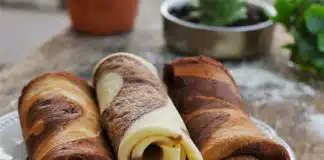 Crêpes marbrées vanille-chocolat