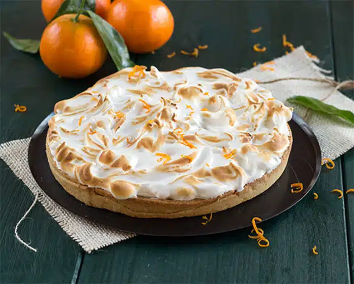 Tarte à la clémentine meringuée