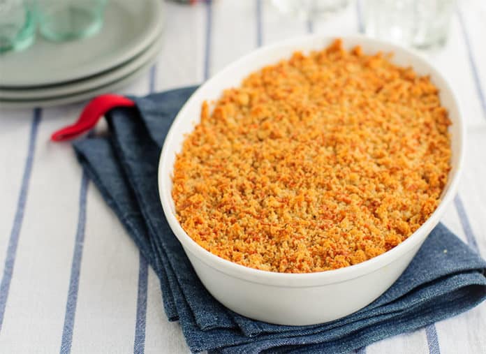 Crumble aux courgettes et chèvre frais