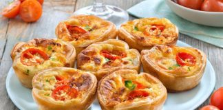 Mini-quiches aux tomates cerises et fromage