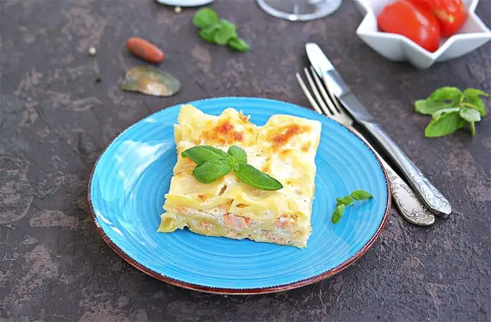 Lasagne au saumon et poireaux