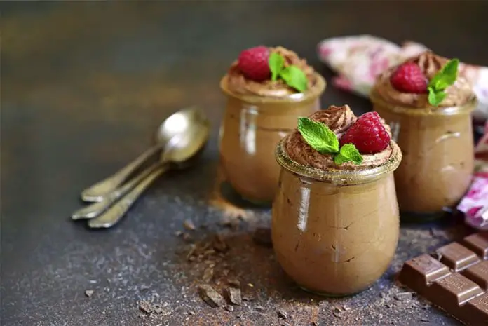 Mousse au chocolat au caramel