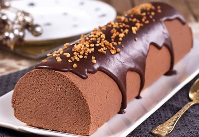 Bûche à la Mousse au Chocolat - CuisineThermomix - Recettes spéciales ...