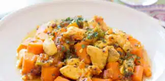 Poulet aux carottes et sauce curry