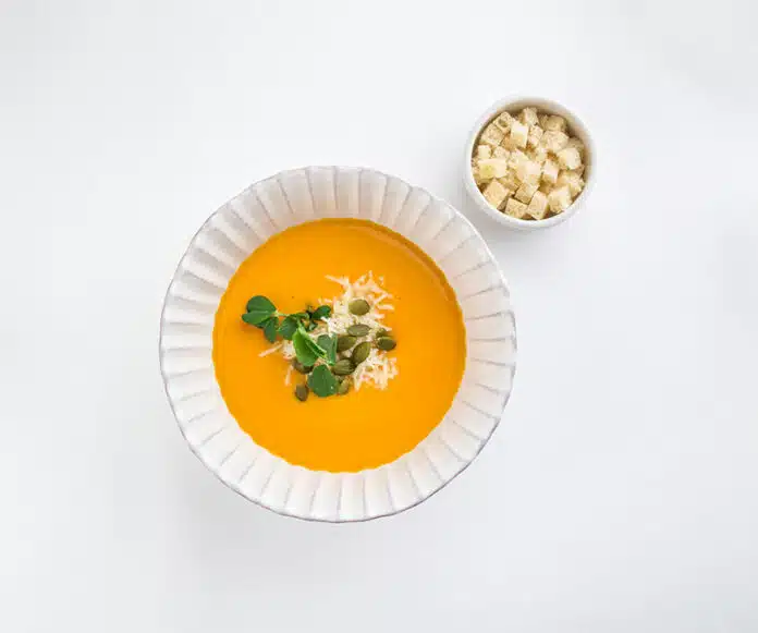 Soupe de courge carotte et comté