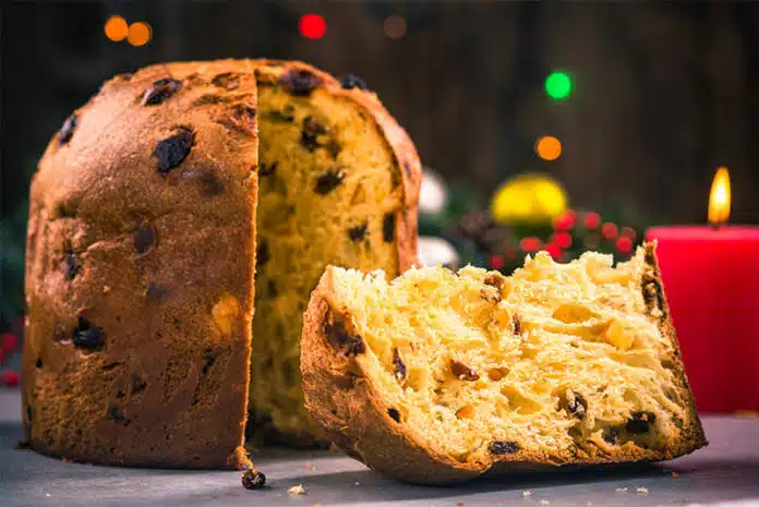 Panettone aux raisins secs et pépites de chocolat