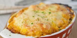 Gratin de polenta au jambon
