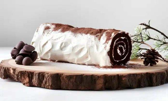 Bûche de noël au chocolat et mascarpone